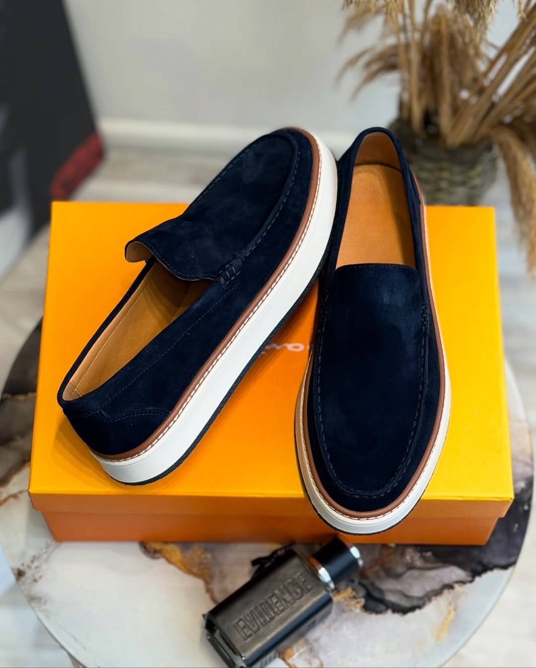 Men's textured suede slip-on shoes