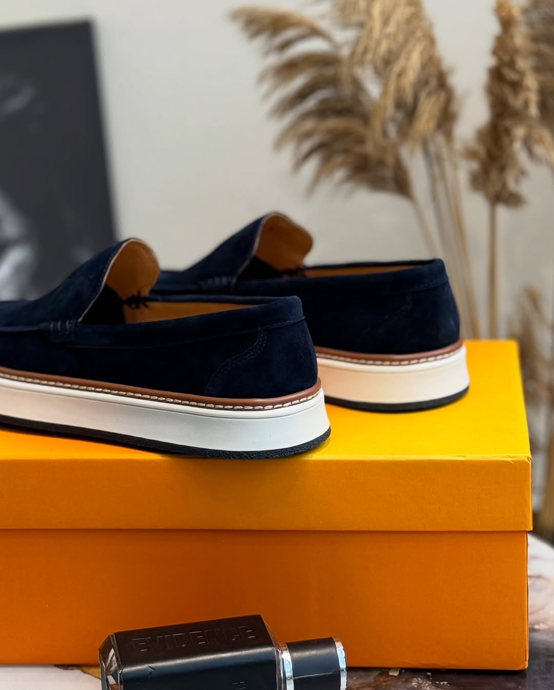 Men's textured suede slip-on shoes