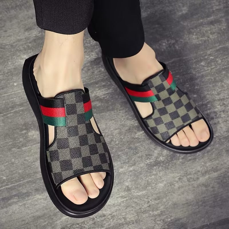 Men's casual plaid slippers
