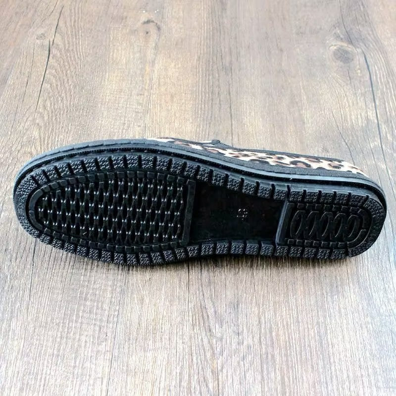 Men's leopard print comfortable slip-on shoes