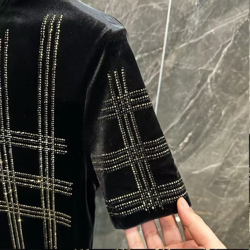 Men's Velvet Rhinestone T-shirt