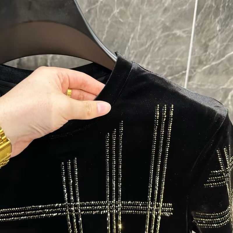 Men's Velvet Rhinestone T-shirt