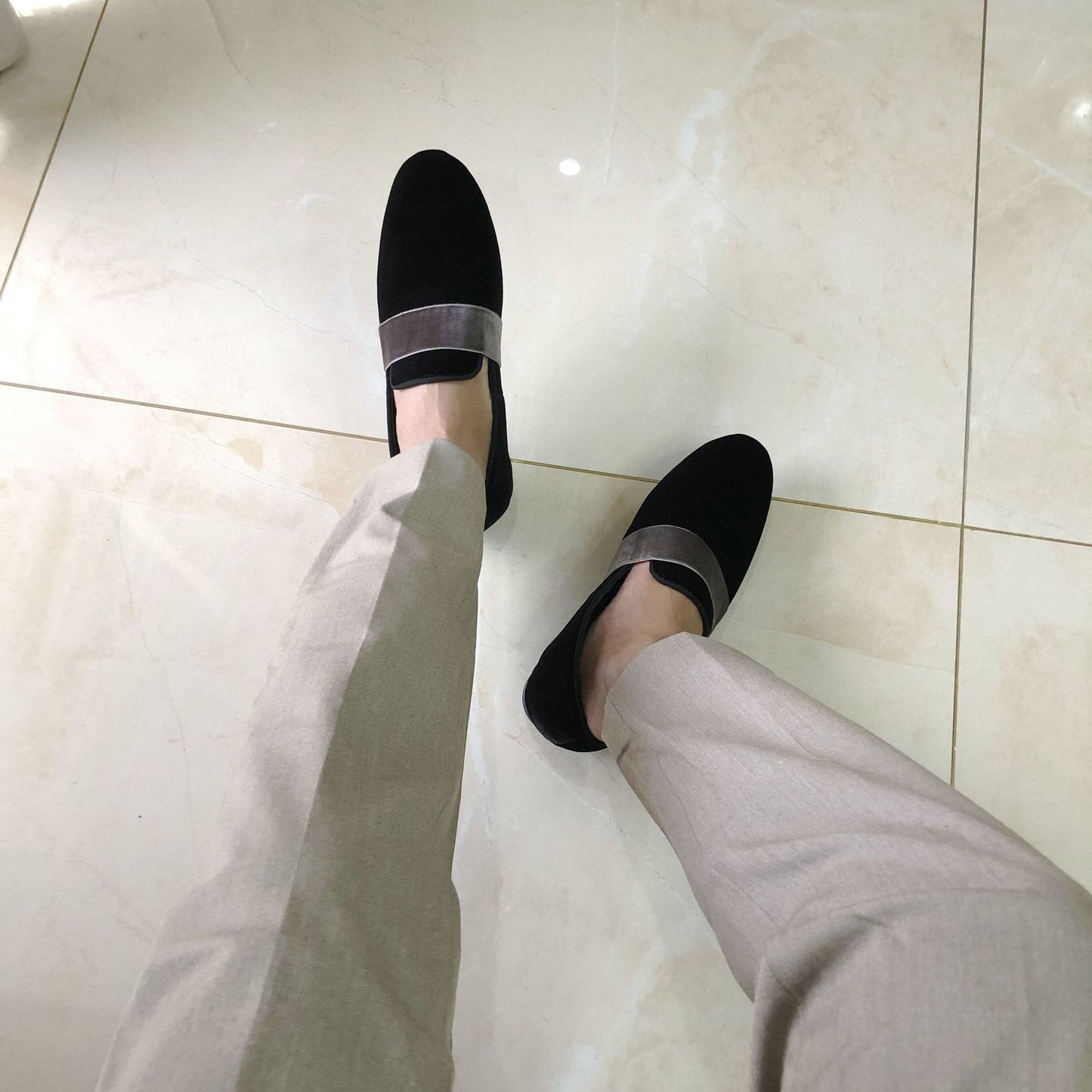 Men's suede slip-on shoes