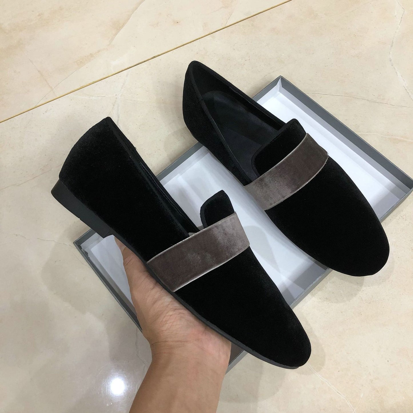 Men's suede slip-on shoes