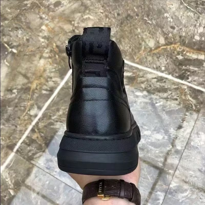 Men's slip-on comfortable leather ankle boots