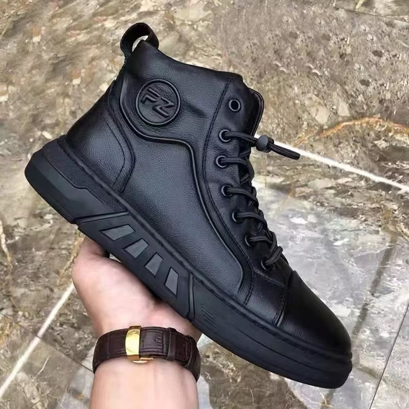 Men's slip-on comfortable leather ankle boots