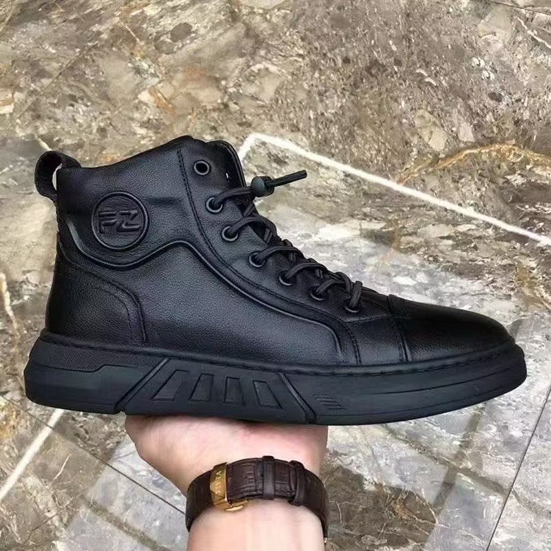 Men's slip-on comfortable leather ankle boots