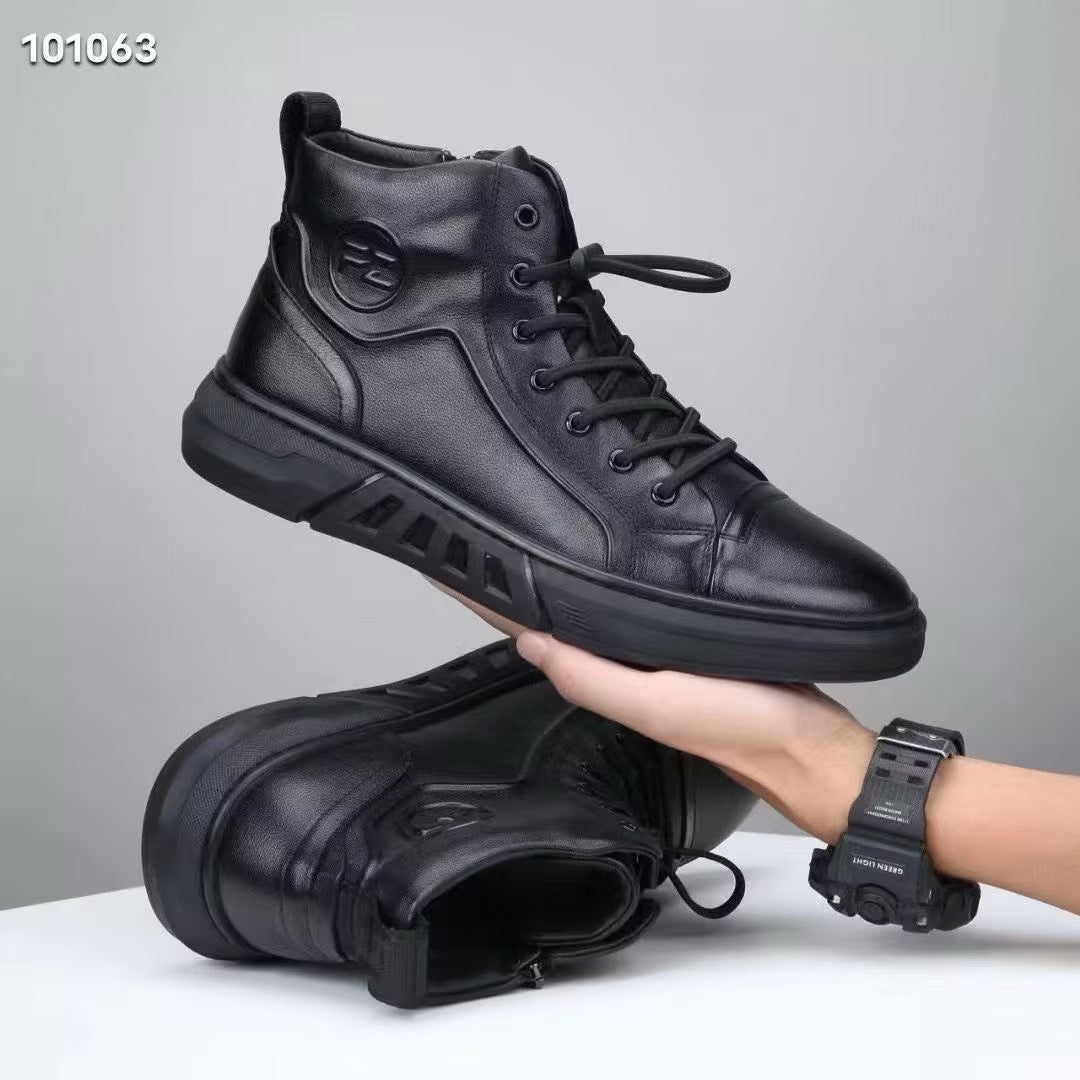 Men's slip-on comfortable leather ankle boots