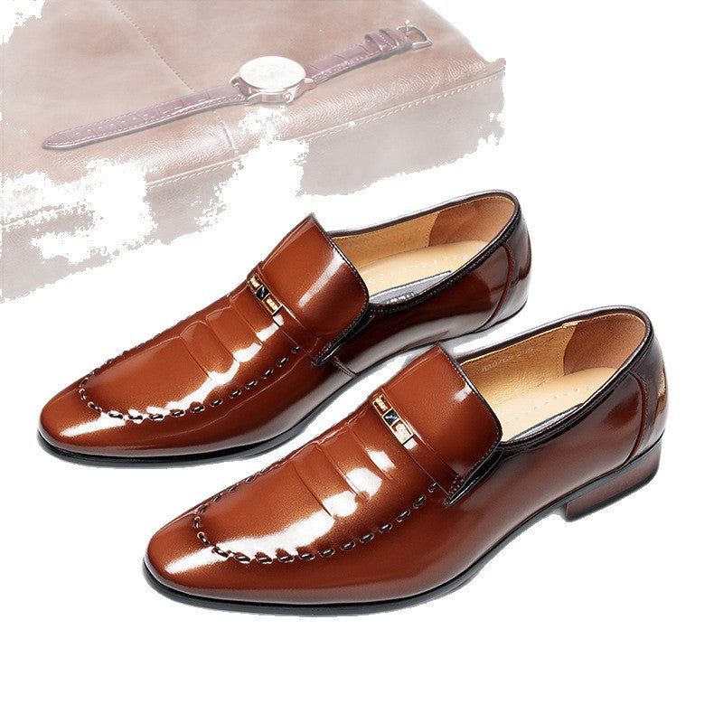 Men's glossy leather shoes
