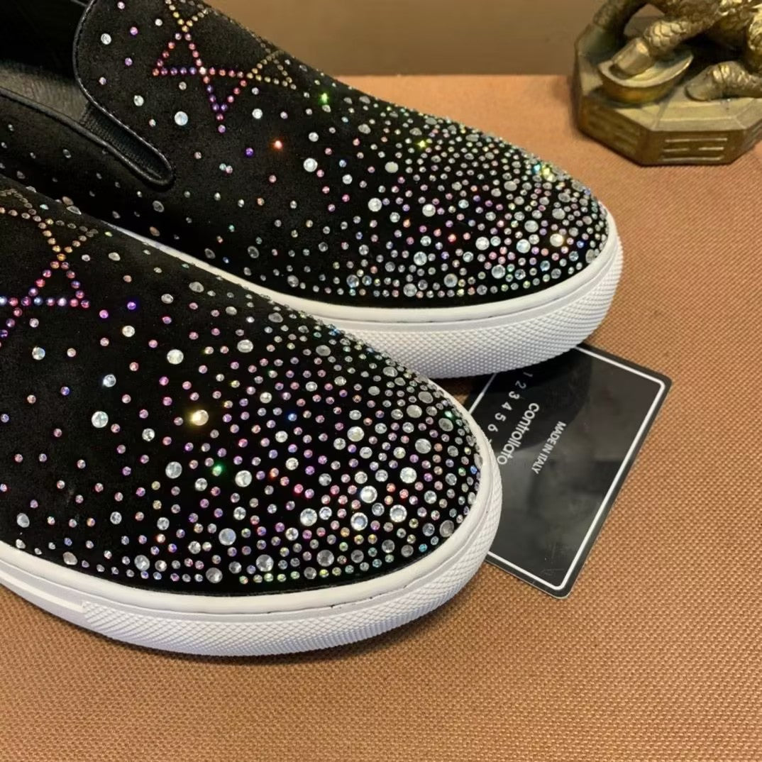 Men's Rhinestone Slip-on Shoes