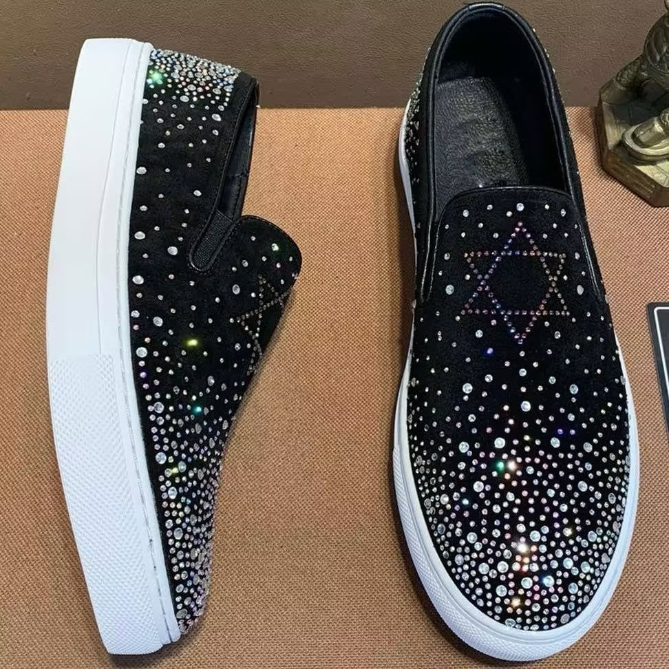 Men's Rhinestone Slip-on Shoes
