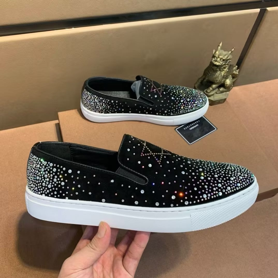 Men's Rhinestone Slip-on Shoes