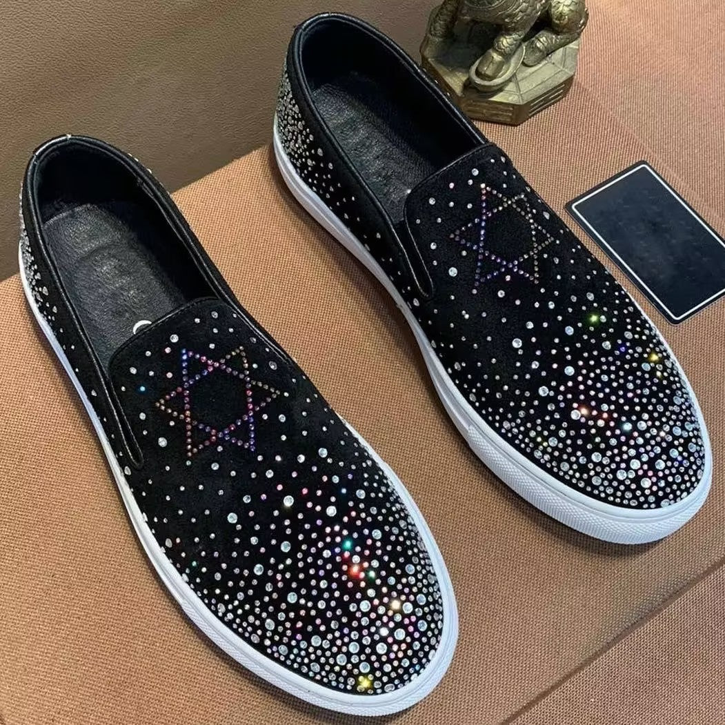 Men's Rhinestone Slip-on Shoes