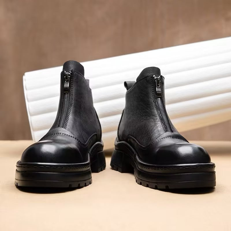 Men's durable and comfortable leather ankle boots