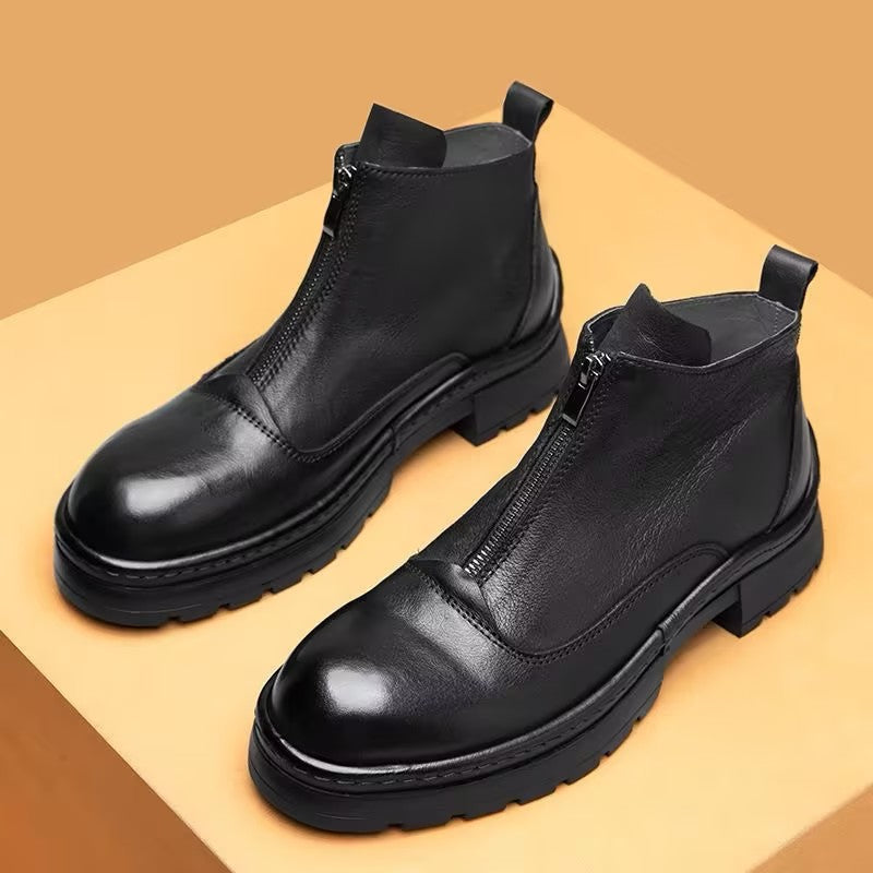 Men's durable and comfortable leather ankle boots