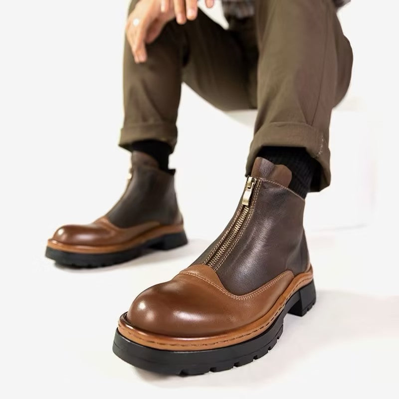 Men's durable and comfortable leather ankle boots