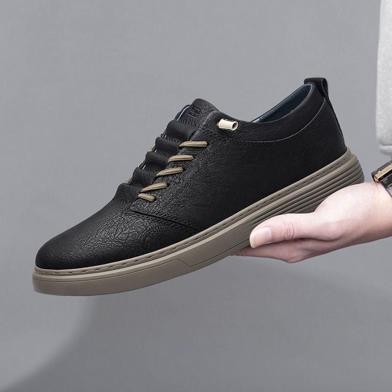 Men's soft leather slip-on shoes