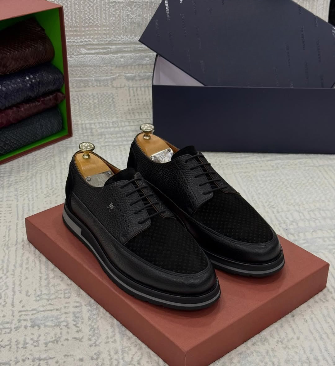 Men's suede mesh casual slip-on shoes