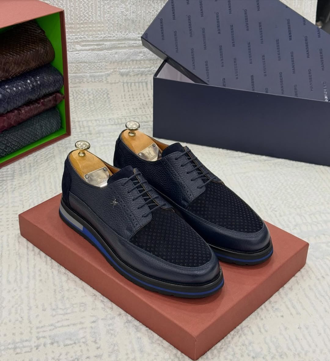 Men's suede mesh casual slip-on shoes