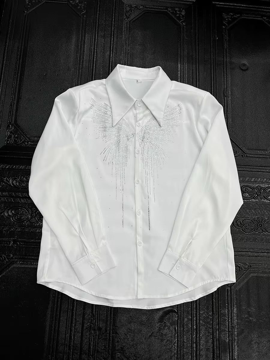 Butterfly Rhinestone Men's Shirt