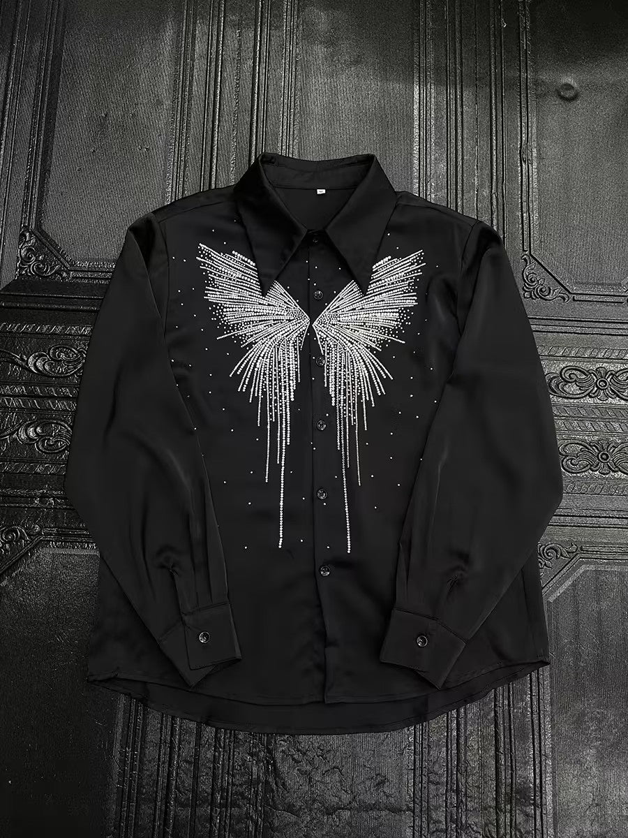 Butterfly Rhinestone Men's Shirt