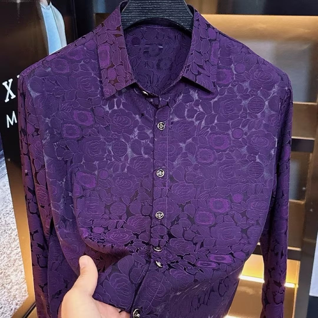 Men's Printed Textured Shirt