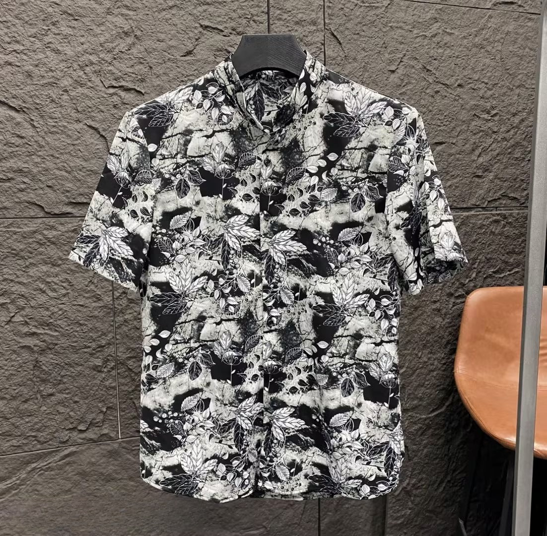 Men's Printed Casual Short-Sleeve Top