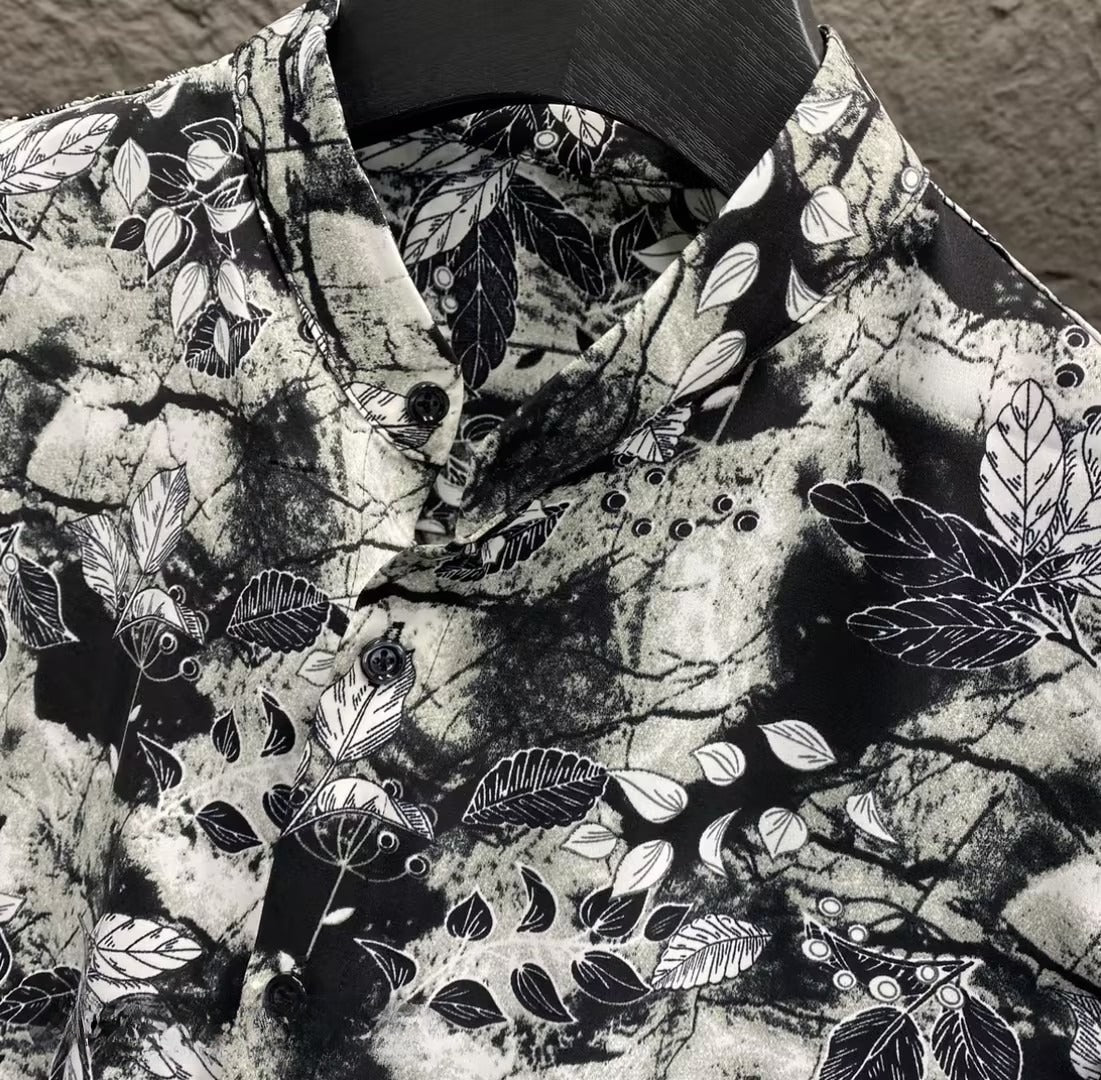 Men's Printed Casual Short-Sleeve Top