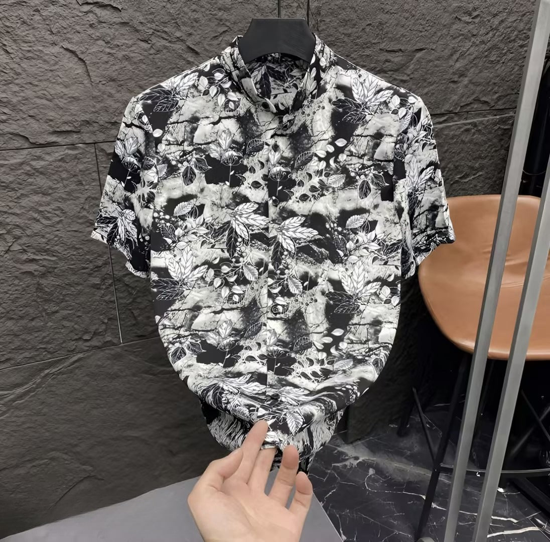 Men's Printed Casual Short-Sleeve Top