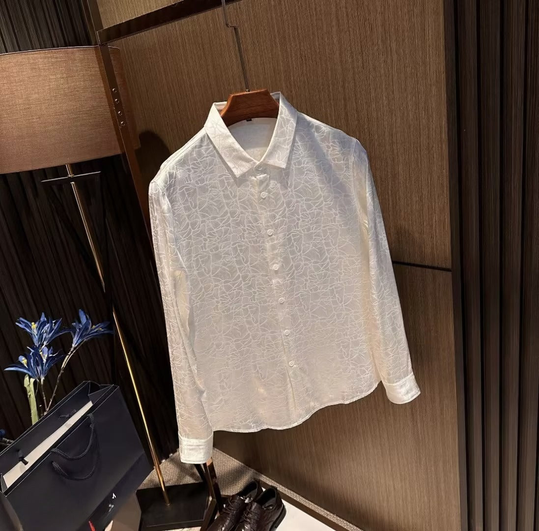 Men's textured ice silk shirt
