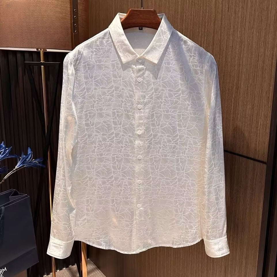 Men's textured ice silk shirt