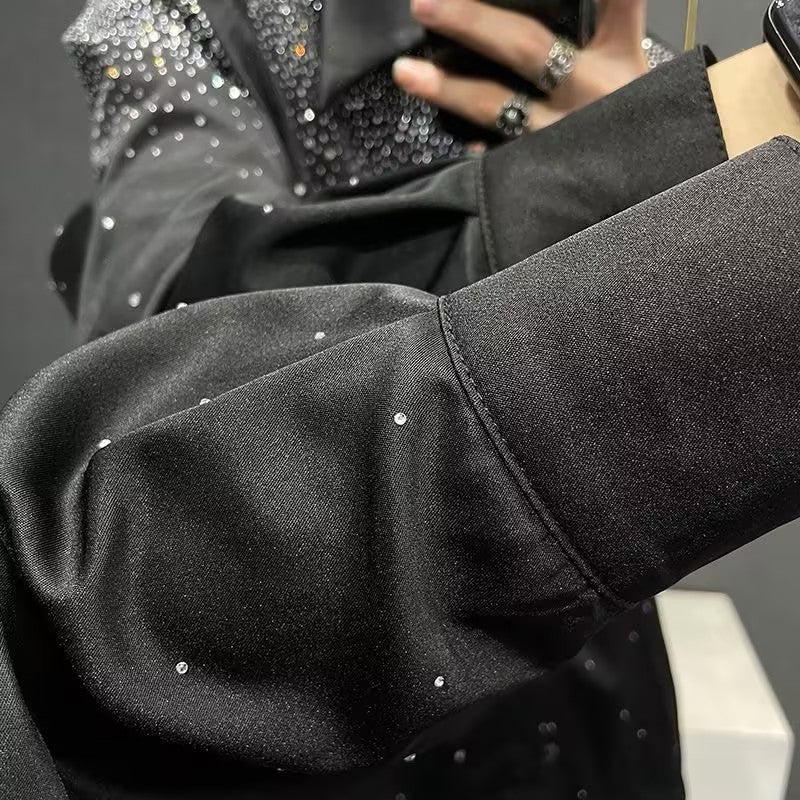 Men's textured rhinestone shirt