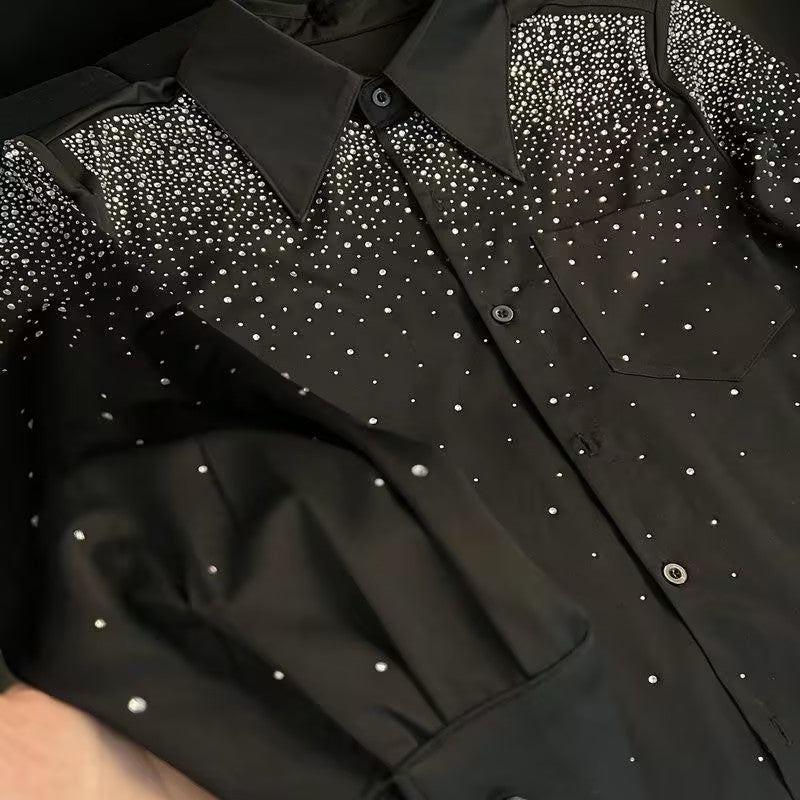 Men's textured rhinestone shirt