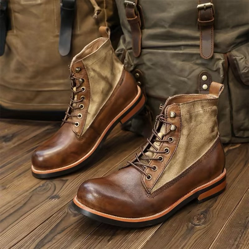 Men's Retro Versatile Leather Lace-up Boots