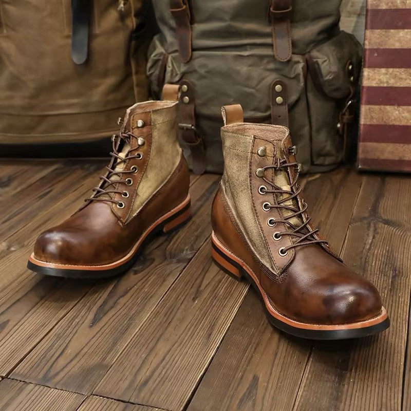 Men's Retro Versatile Leather Lace-up Boots