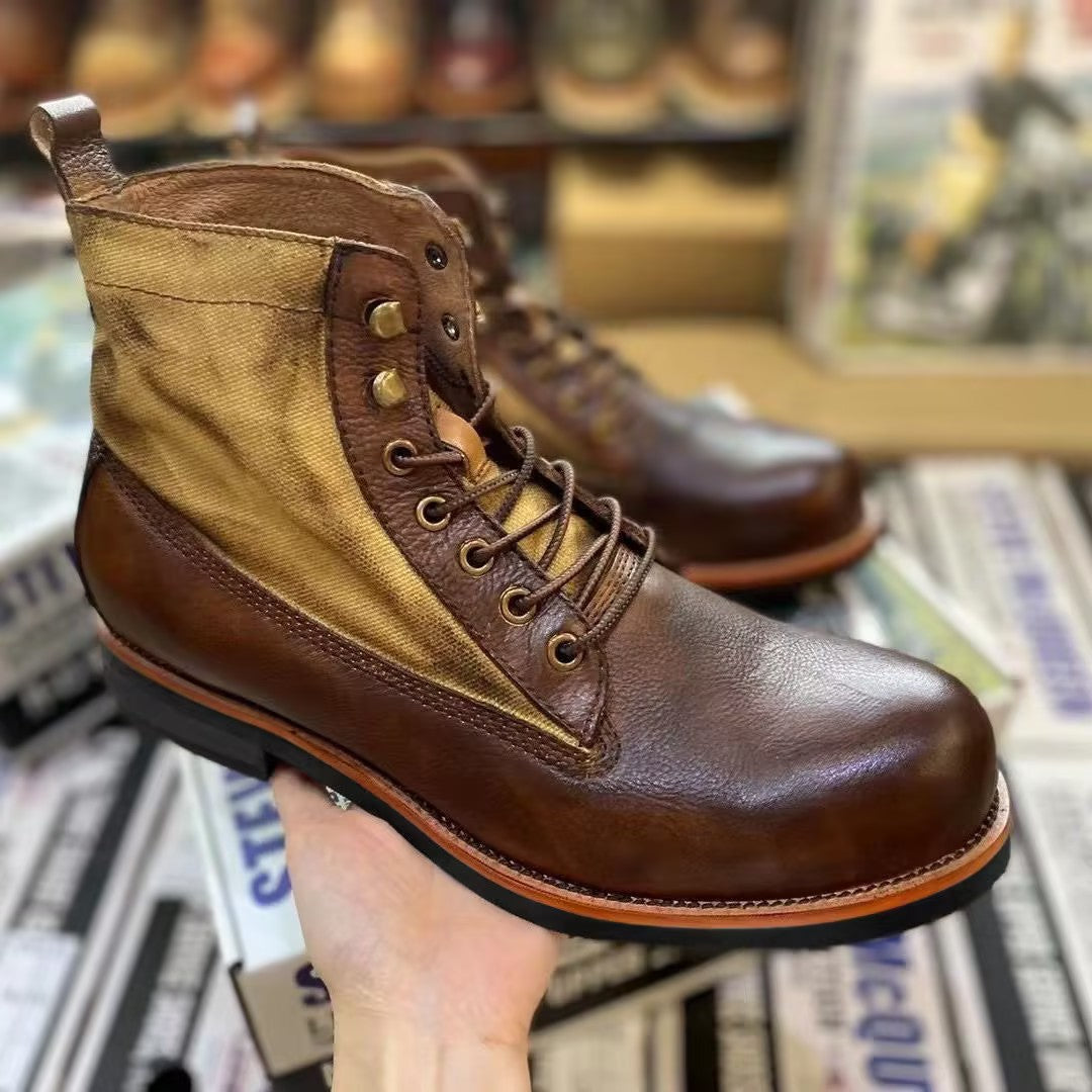 Men's Retro Versatile Leather Lace-up Boots