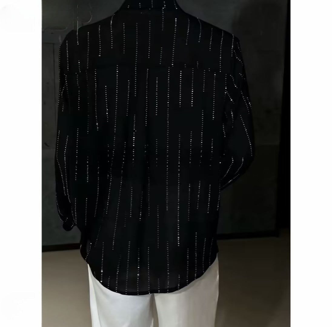 Men's Rhinestone Casual Shirt