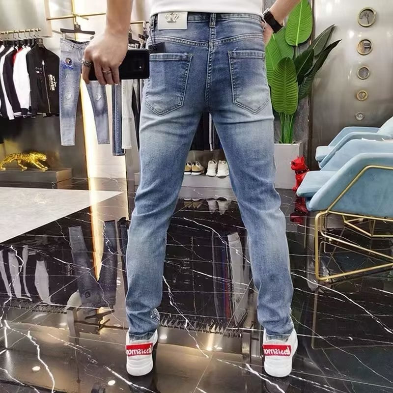Men's Plus Size Rhinestone Jeans