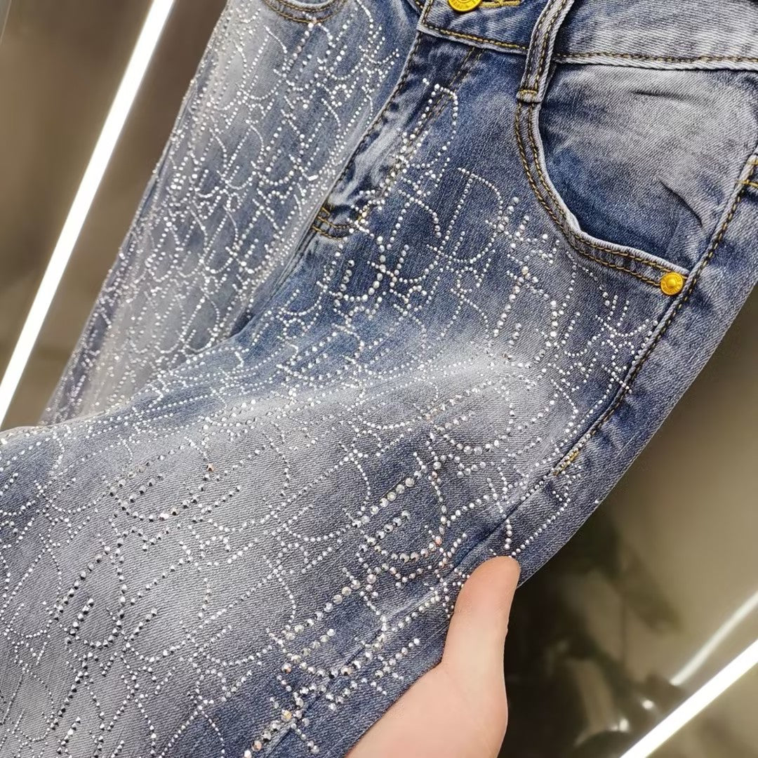 Men's Plus Size Rhinestone Jeans
