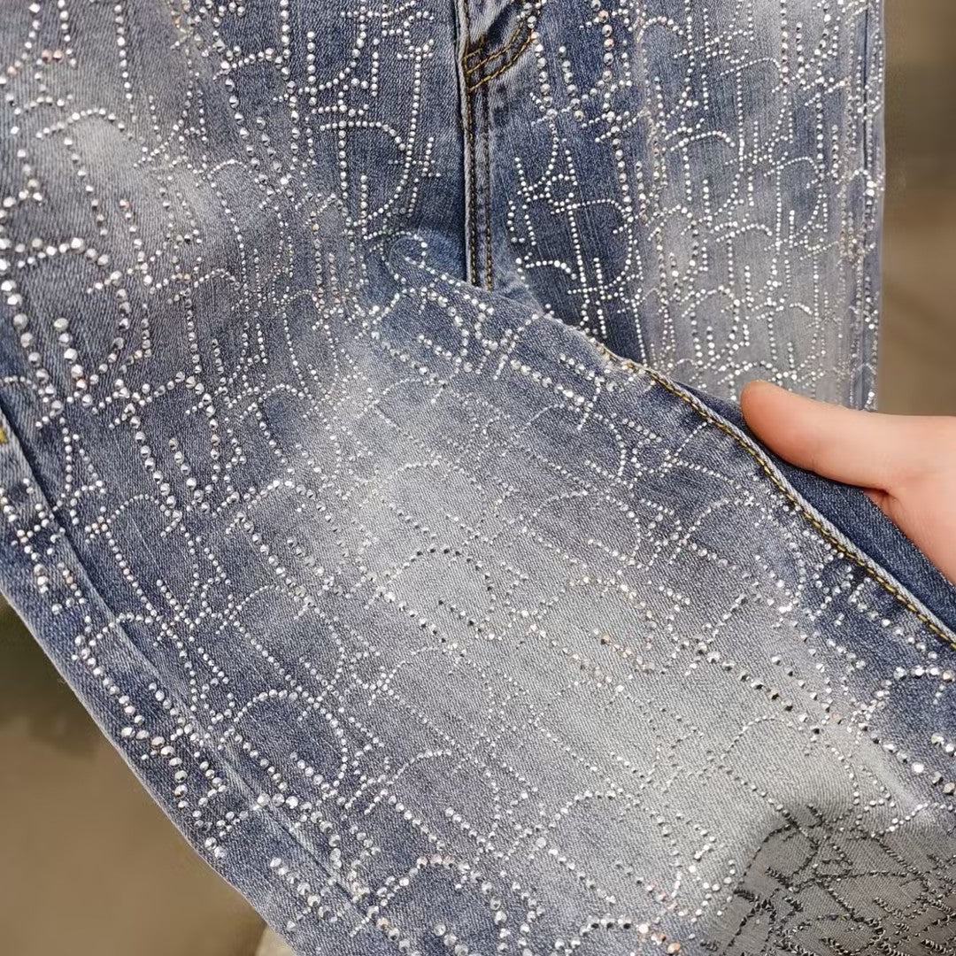 Men's Plus Size Rhinestone Jeans