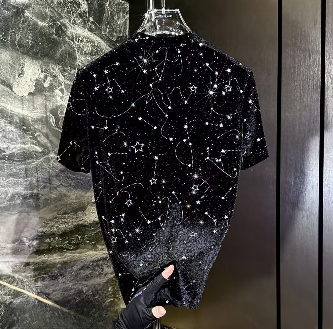 Men's Zodiac Rhinestone Short-Sleeve T-Shirt