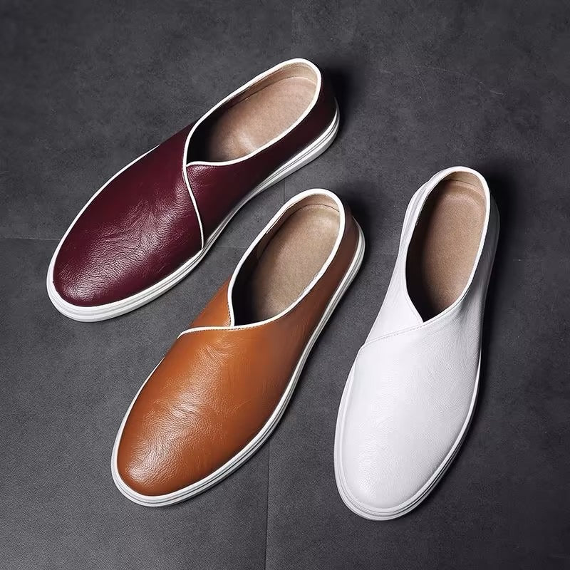 Men's leather casual slip-on shoes