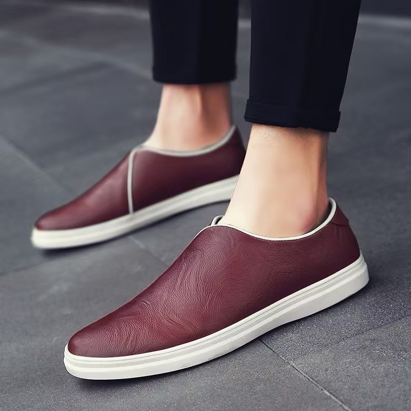 Men's leather casual slip-on shoes