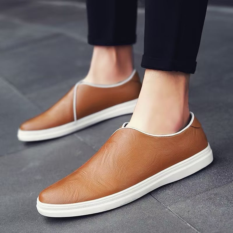 Men's leather casual slip-on shoes