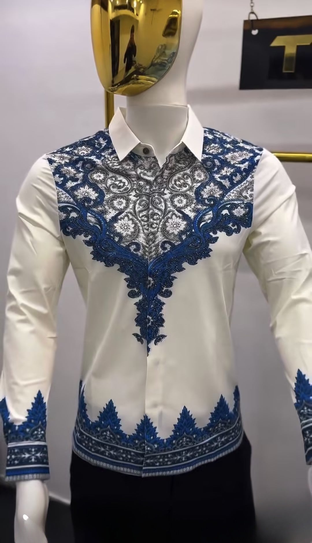Men's Printed Long-Sleeve Shirt