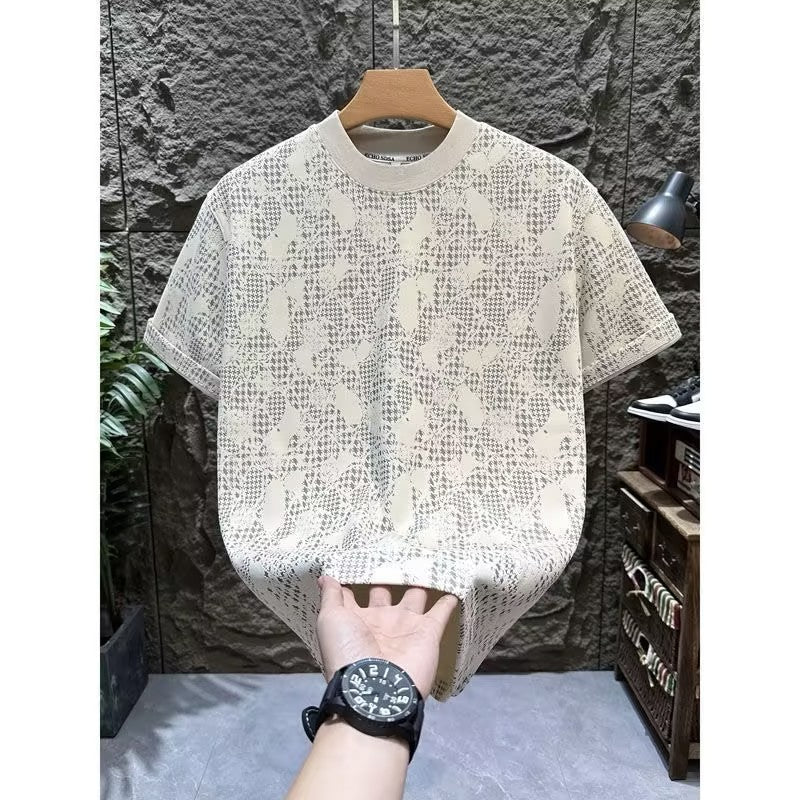 Men's Summer Textured Short-Sleeve T-Shirt