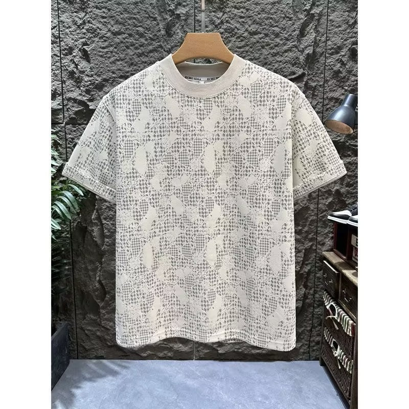 Men's Summer Textured Short-Sleeve T-Shirt