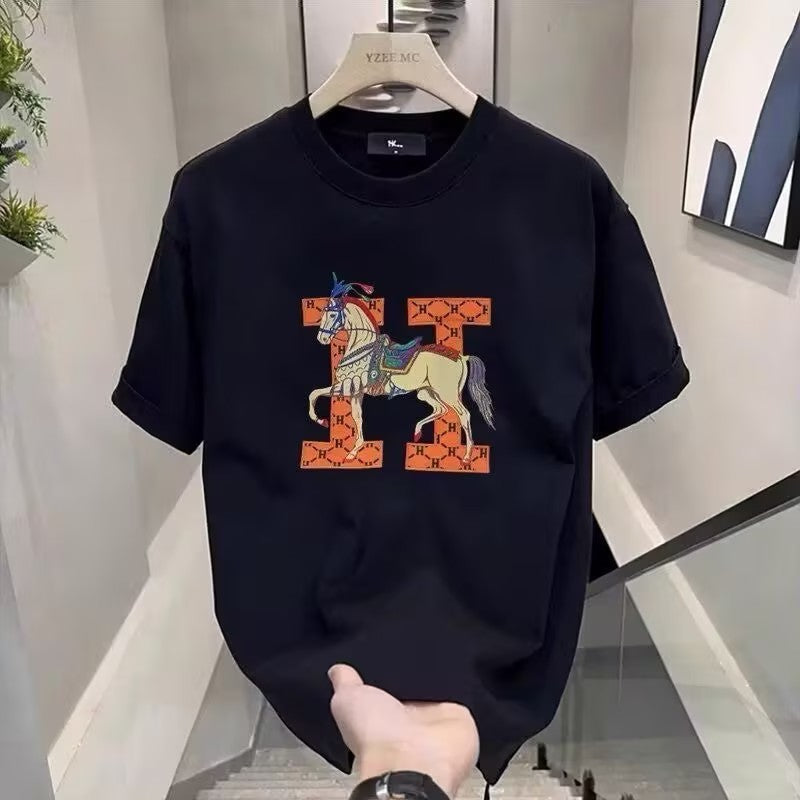 Men's letter print short-sleeved shirt