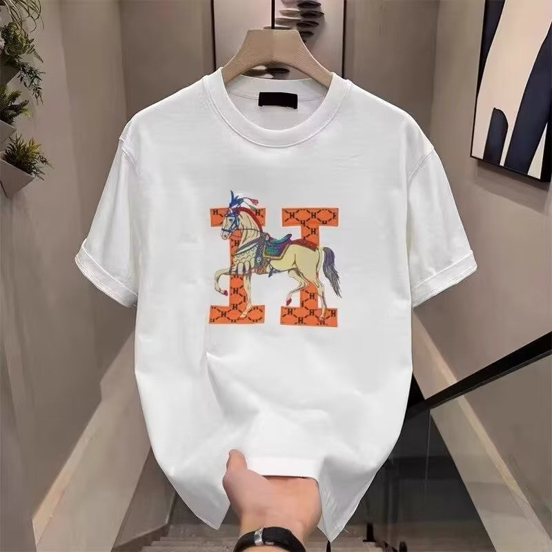 Men's letter print short-sleeved shirt