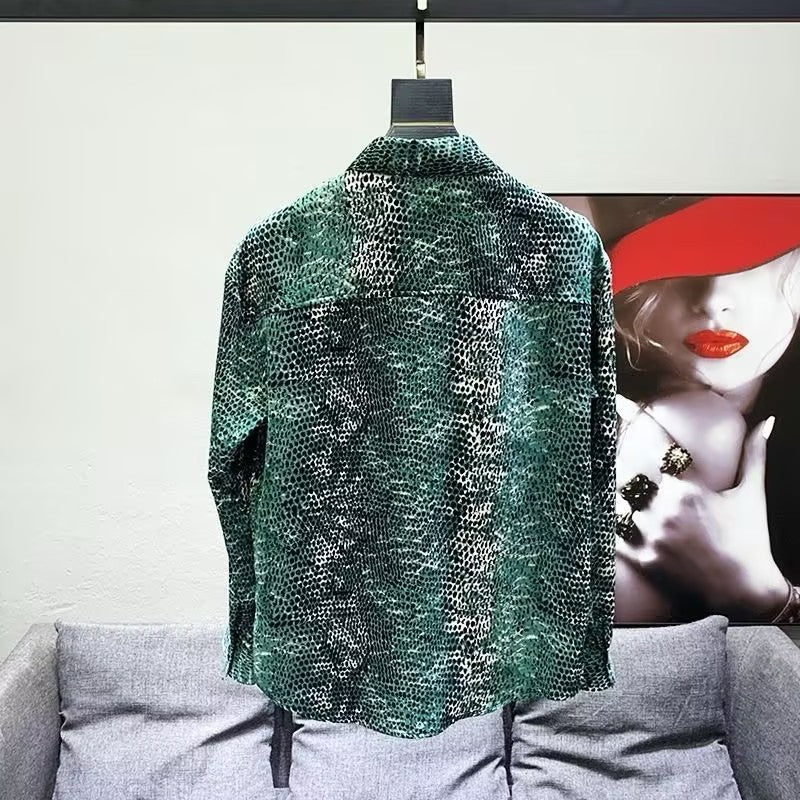 Men's snakeskin trendy shirt